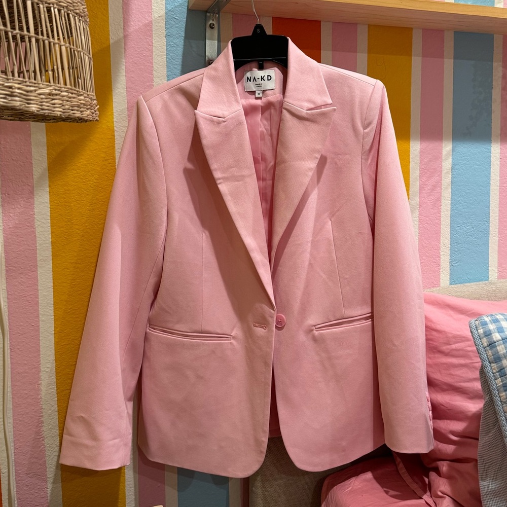 NA-KD Oversized Pink Blazer